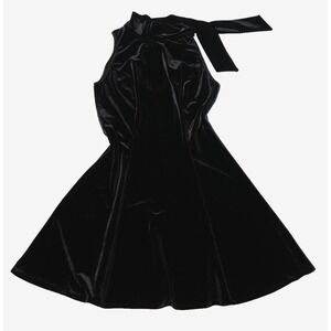 Orna Farho Paris Olga Dress FR 40 US 2 Black Velvet Sleeveless Bow Made France